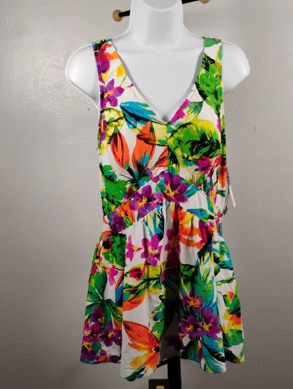 Maxine of Hollywood Floral Skirt Swimsuit